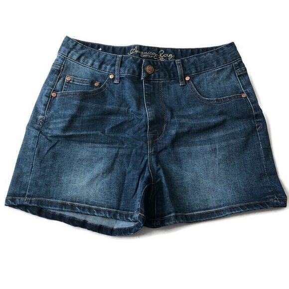 American Rag Cie Womens Jeans Jrs Size 9 High Rise Jean Shorts Medium Wash - Picture 1 of 7
